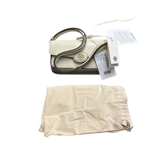 Tory Burch Robinson Spazzolato E/W Rectangular Shoulder Bag Shea Butter New - Picture 1 of 5